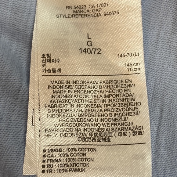 🌺 GAP Kids Light Blue Lace Insert Loose Fit Tank Top - Picture 6 of 6